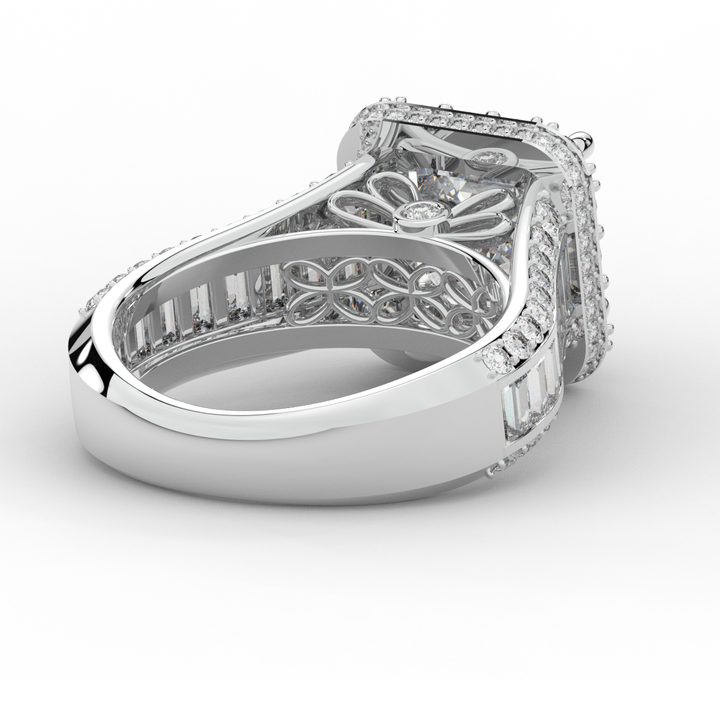 6.10CT.TW ASCHER LAB DIAMOND HALO ENGAGEMENT RING - Nazarelle