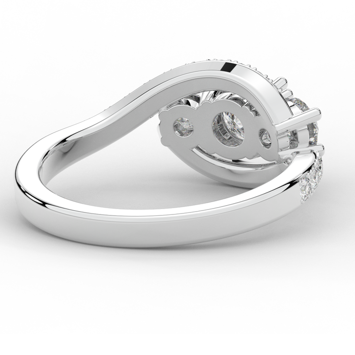 1.65CT.TW ROUND LAB DIAMOND TWIST HALO ENGAGEMENT RING - Nazarelle