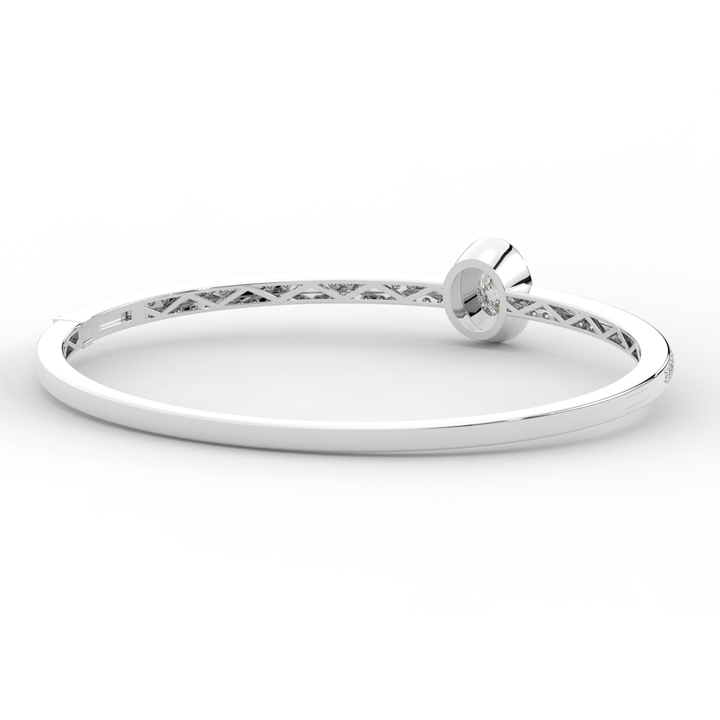 1.40CT.TW OVAL AND ROUND LAB DIAMOND BANGLE - Nazarelle