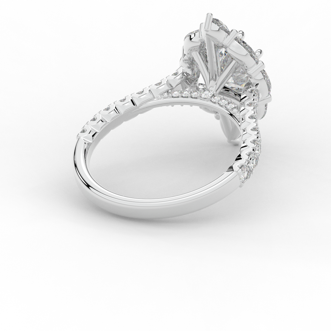 2.75CT.TW OVAL LAB DIAMOND HALO ENGAGEMENT RING - Nazarelle