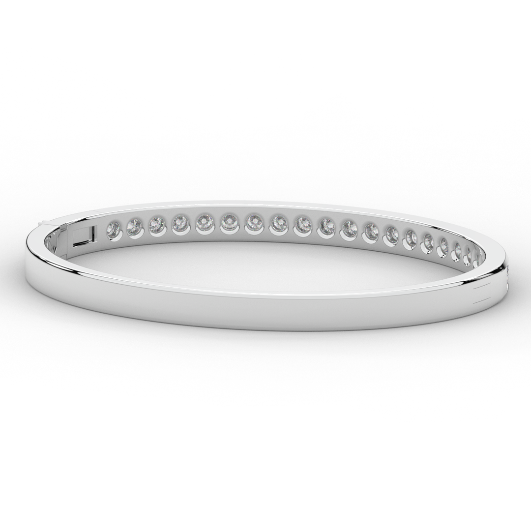 2.75CT.TW ROUND LAB CHANNEL SET DIAMOND BANGLE - Nazarelle