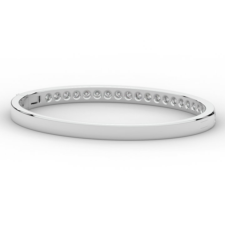 2.75CT.TW ROUND LAB CHANNEL SET DIAMOND BANGLE - Nazarelle