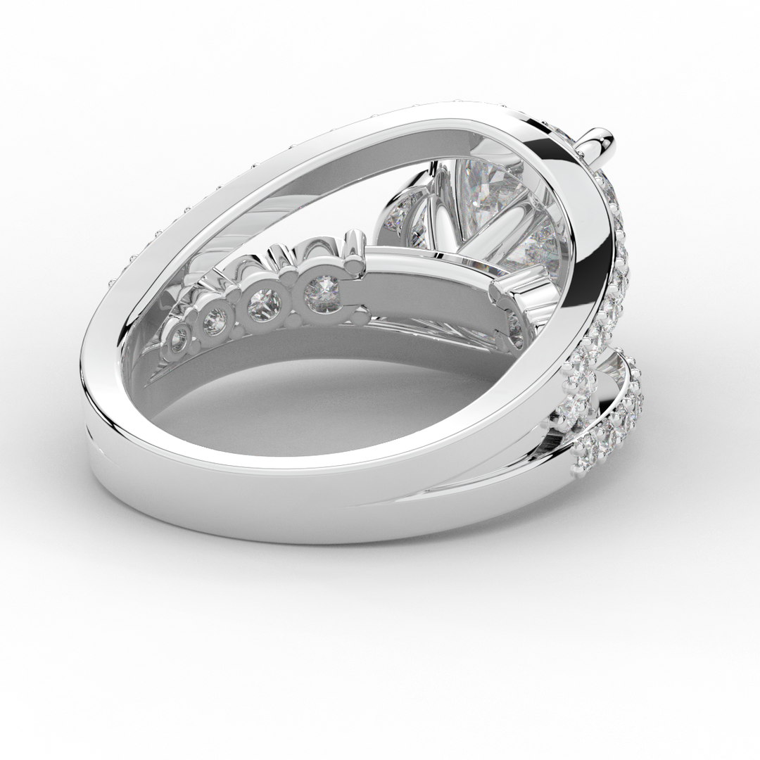 3.30CT.TW ROUND LAB DIAMOND ENGAGEMENT RING - Nazarelle