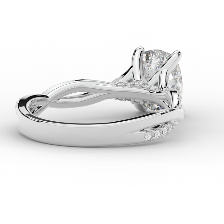 1.70CT.TW CUSHION LAB DIAMOND TWIST BAND ENGAGEMENT RING - Nazarelle