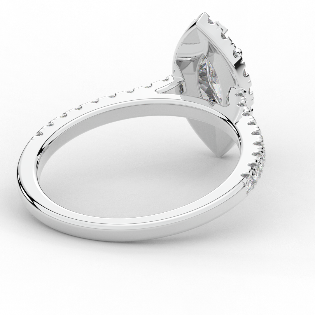 0.80CT.TW MARQUISE LAB DIAMOND HALO ENGAGEMENT RING - Nazarelle