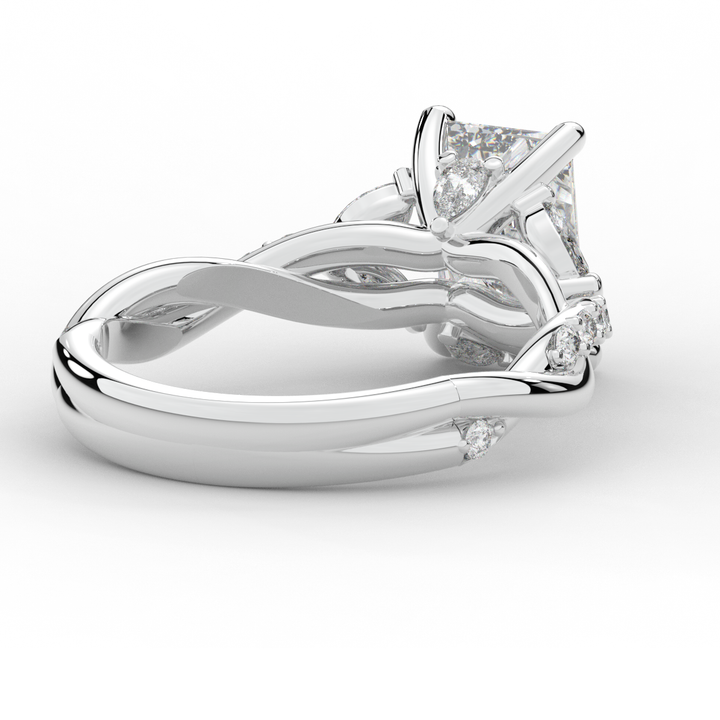 2.40CT.TW RADIANT LAB DIAMOND TWIST BAND ENGAGEMENT RING - Nazarelle