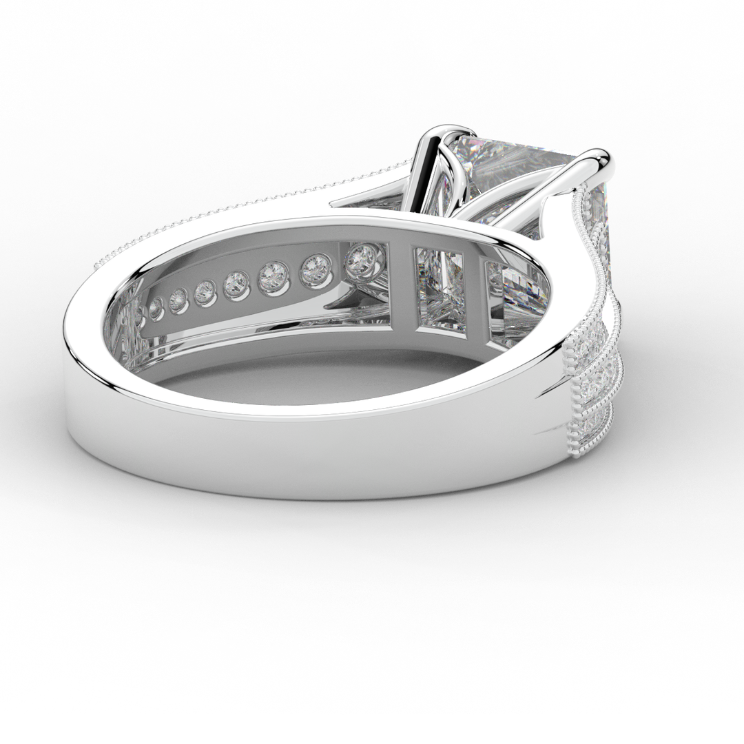 3.55CT.TW PRINCESS LAB DIAMOND ENGAGEMENT RING - Nazarelle