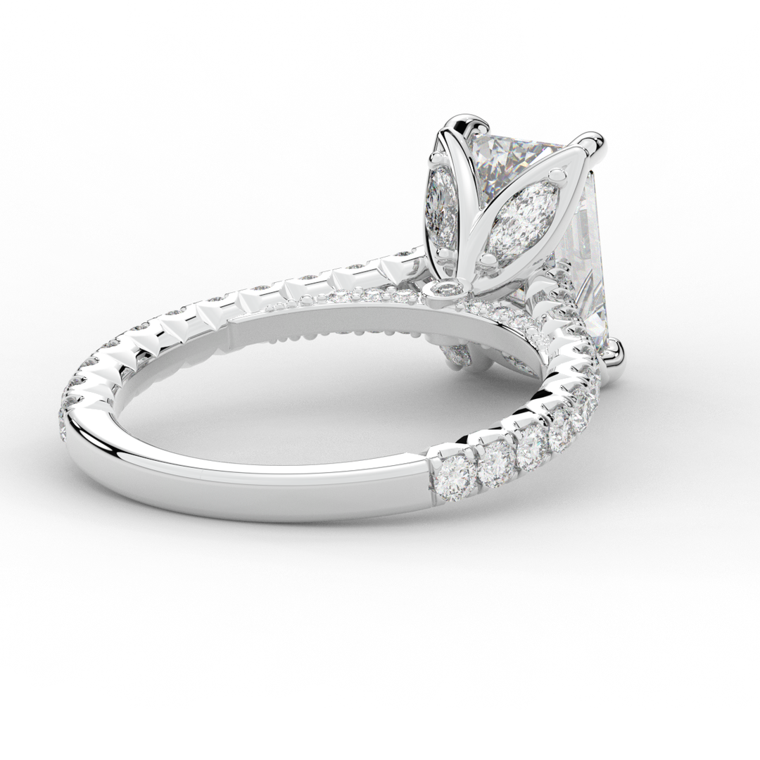 2.70CT.TW EMERALD CUT LAB DIAMOND SOLITAIRE ENGAGEMENT RING - Nazarelle