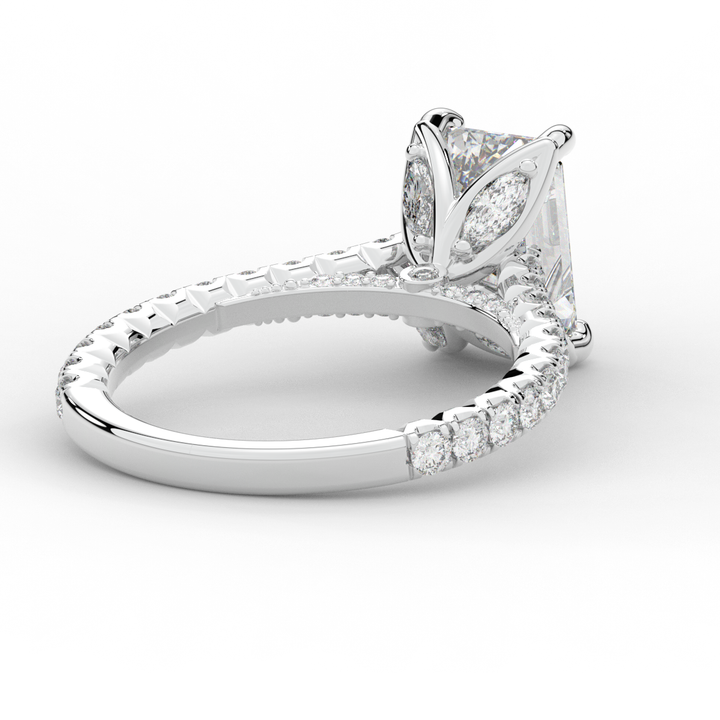 2.70CT.TW EMERALD CUT LAB DIAMOND SOLITAIRE ENGAGEMENT RING - Nazarelle