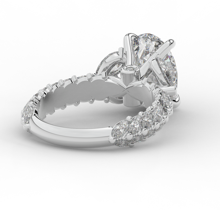 5.25CT.TW OVAL LAB DIAMOND HALO ENGAGEMENT RING - Nazarelle