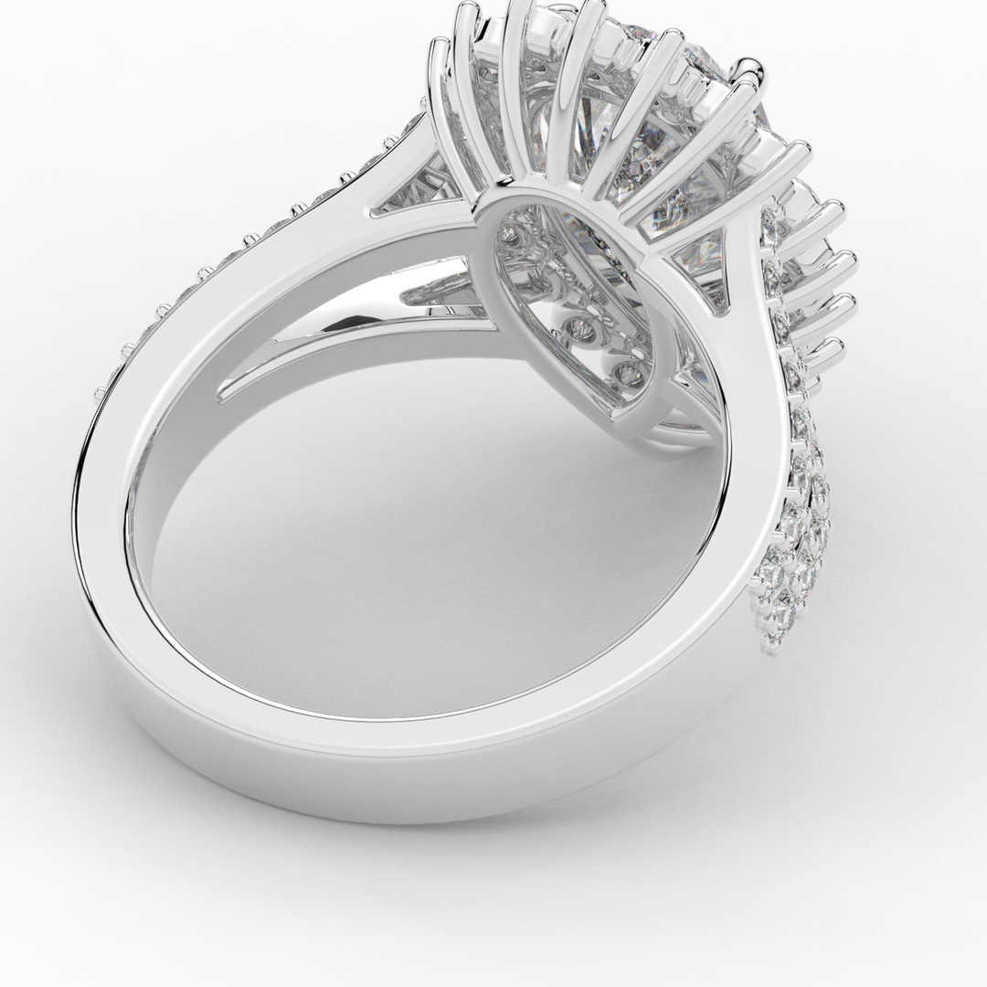 3.60CT.TW ROUND LAB DIAMOND ENGAGEMENT RING - Nazarelle
