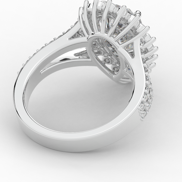 3.60CT.TW ROUND LAB DIAMOND ENGAGEMENT RING - Nazarelle