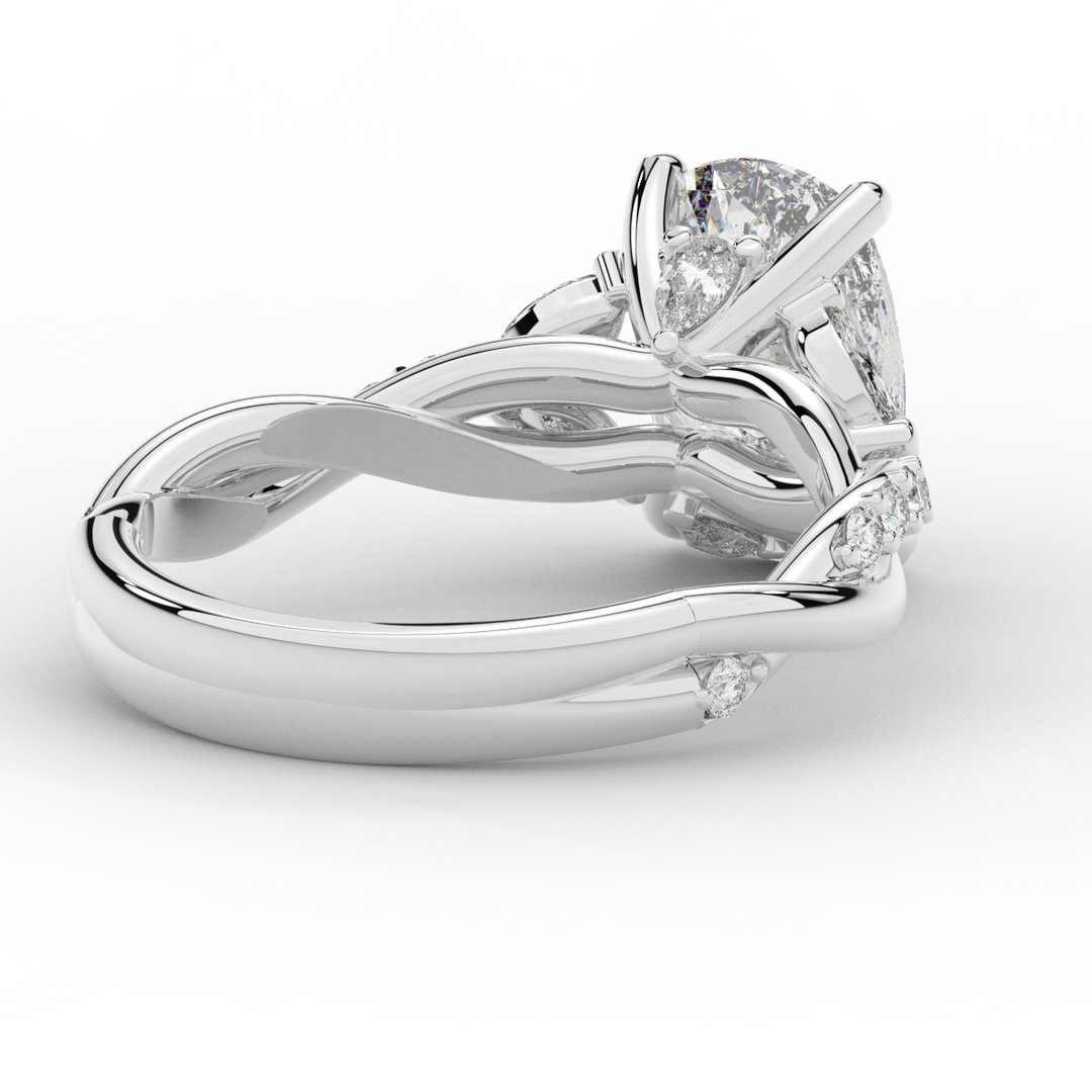 2.40CT.TW CUSHION LAB DIAMOND TWIST BAND ENGAGEMENT RING - Nazarelle