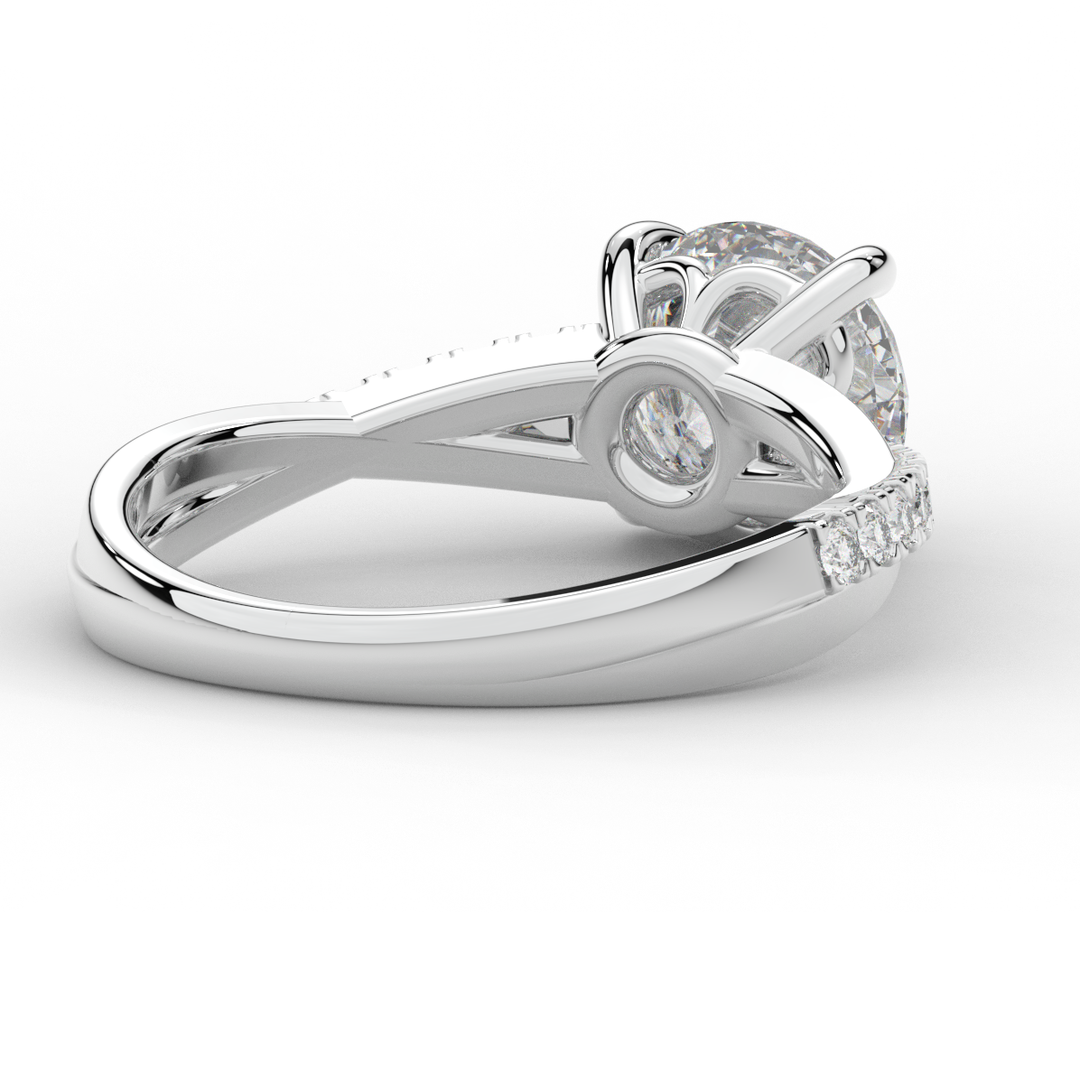 2.20CT.TW ROUND LAB DIAMOND TWISTBAND ENGAGEMENT RING - Nazarelle
