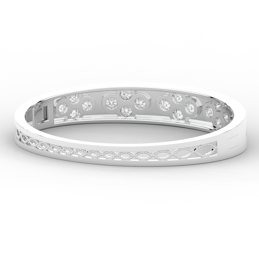 4.10CT.TW ROUND LAB DIAMOND BEZEL SET BANGLE - Nazarelle