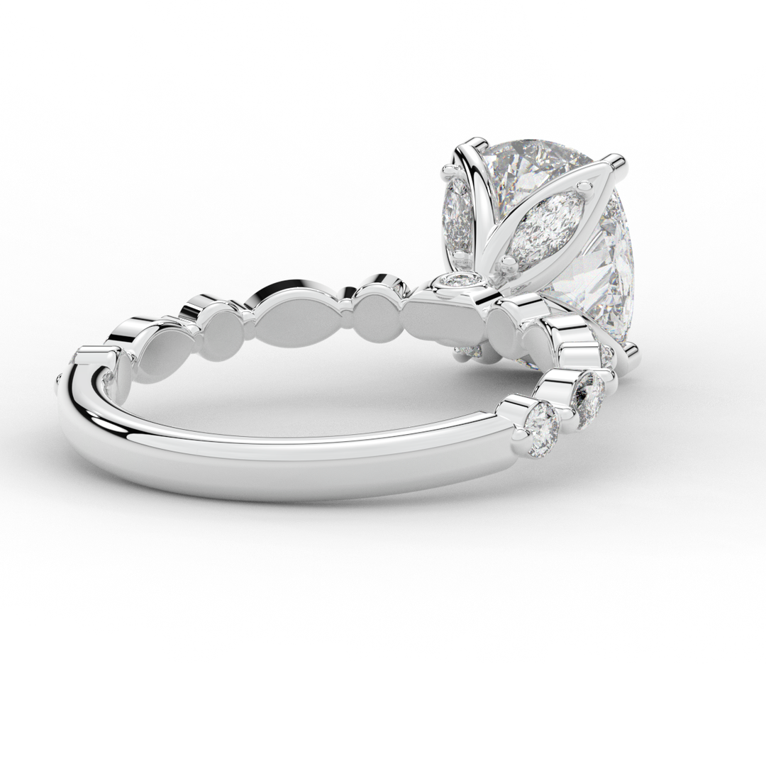 2.60CT.TW CUSHION LAB DIAMOND SOLITAIRE ENGAGEMENT RING - Nazarelle