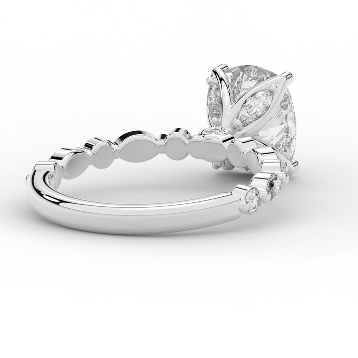 2.60CT.TW CUSHION LAB DIAMOND SOLITAIRE ENGAGEMENT RING - Nazarelle