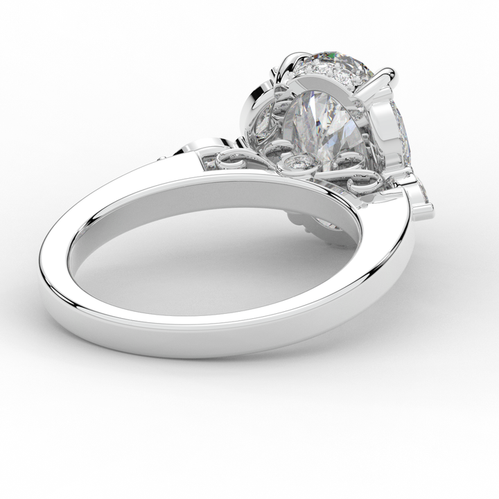 2.85CT.TW OVAL LAB DIAMOND ENGAGEMENT RING - Nazarelle