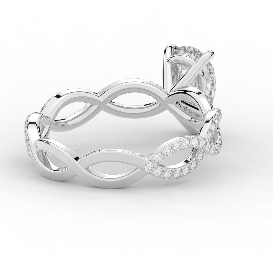 1.30CT.TW PEAR LAB DIAMOND TWIST BAND ENGAGEMENT RING - Nazarelle