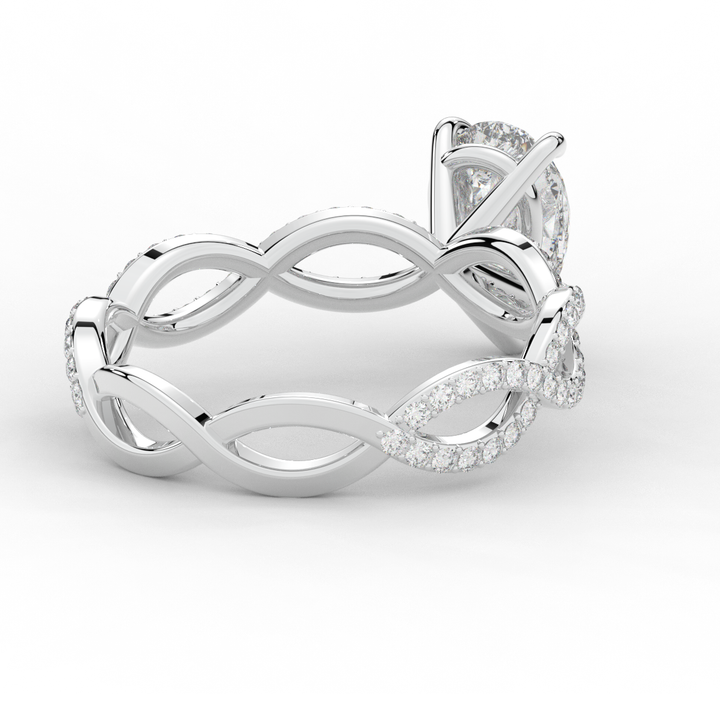 1.30CT.TW PEAR LAB DIAMOND TWIST BAND ENGAGEMENT RING - Nazarelle