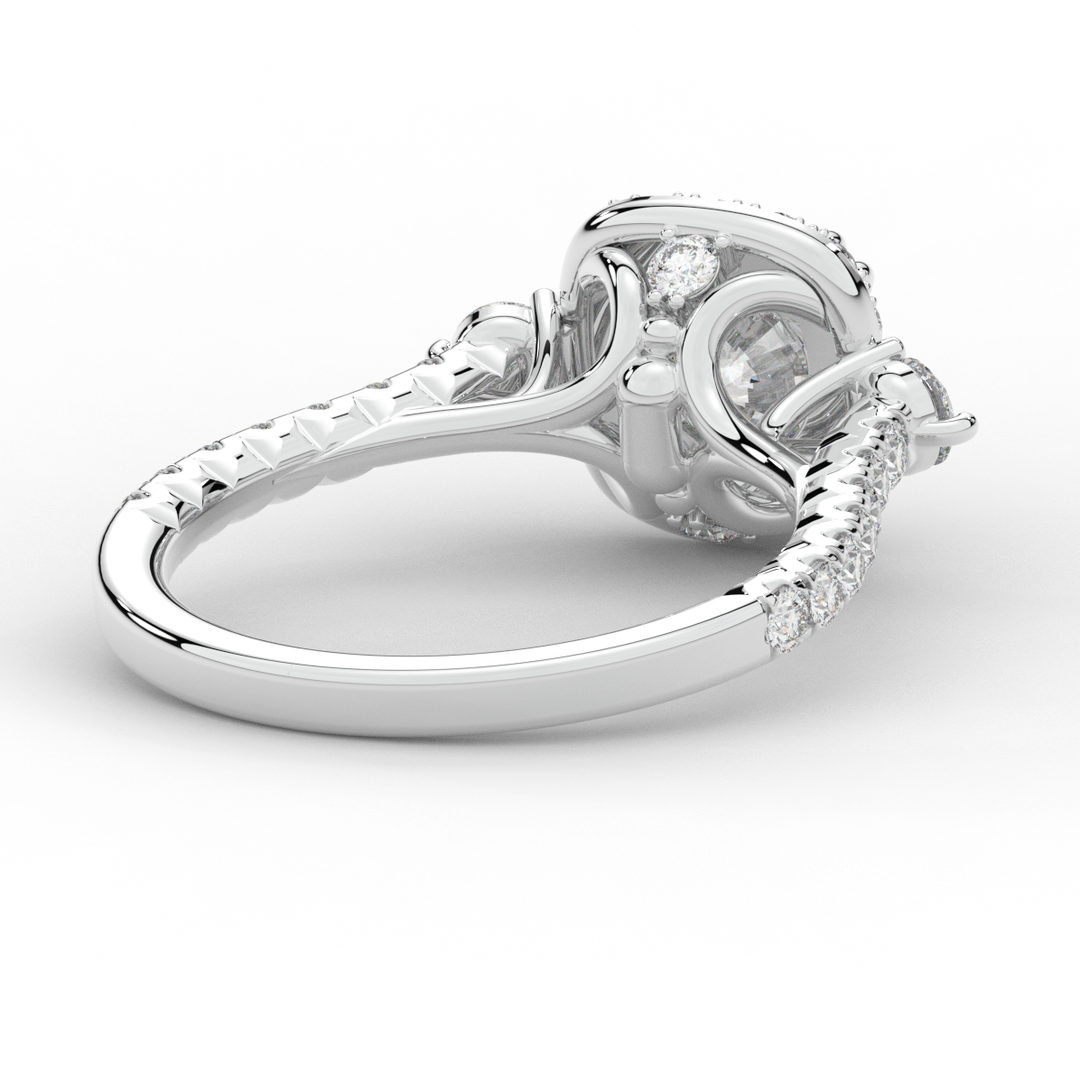 1.75CT.TW ROUND LAB DIAMOND HALO ENGAGEMENT RING - Nazarelle