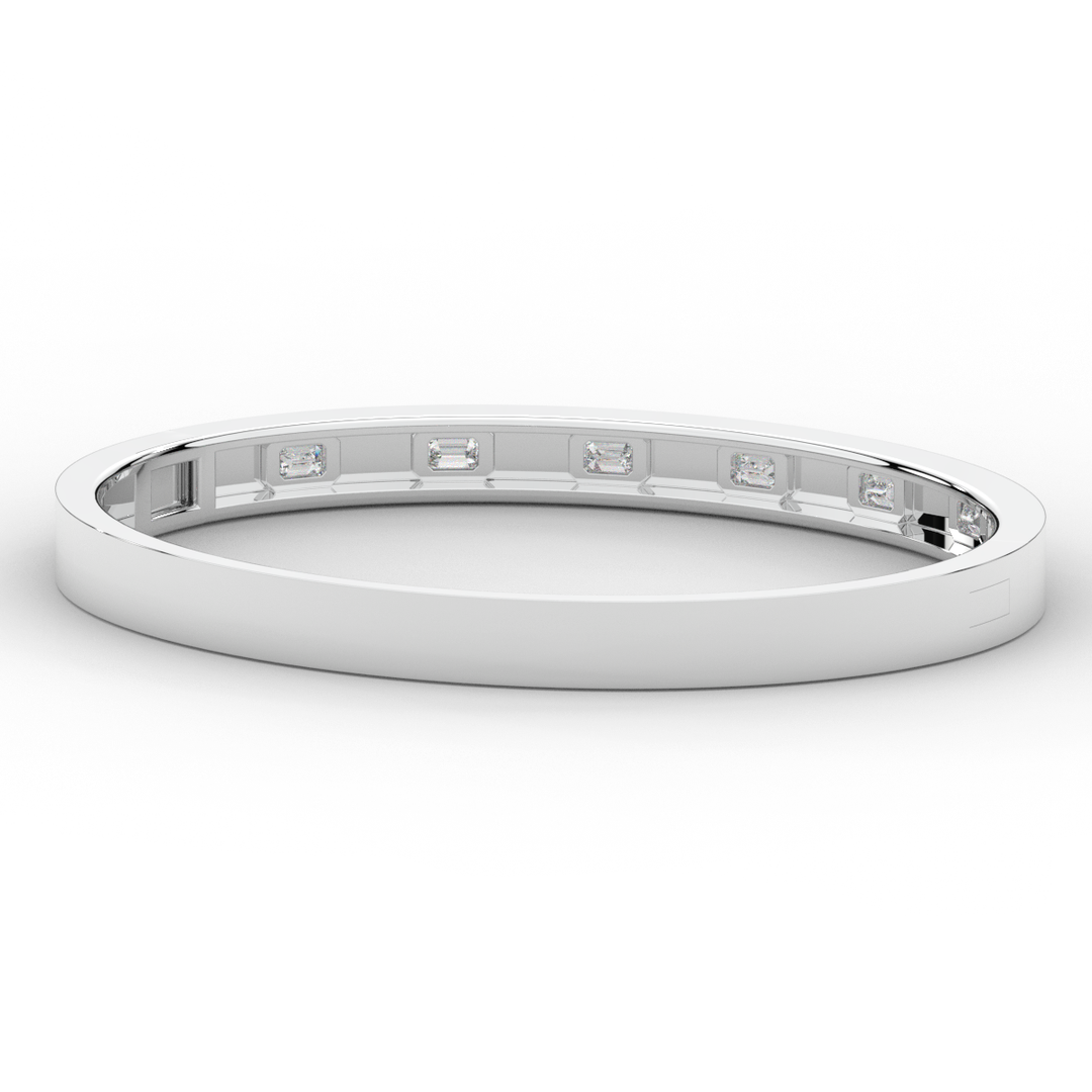 1.25CT.TW ROUND LAB DIAMOND BEZEL SET BANGLE - Nazarelle
