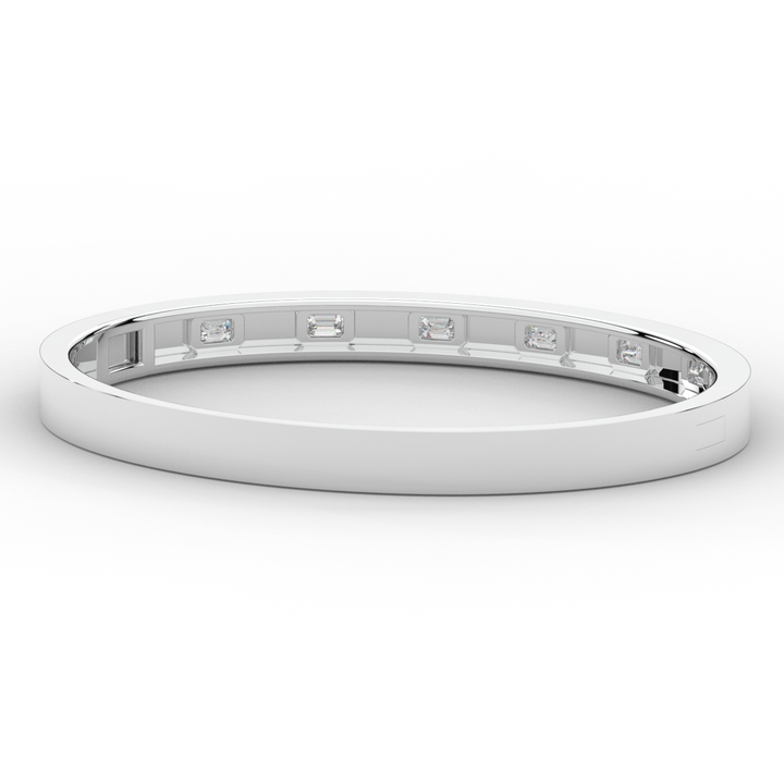 1.25CT.TW ROUND LAB DIAMOND BEZEL SET BANGLE - Nazarelle