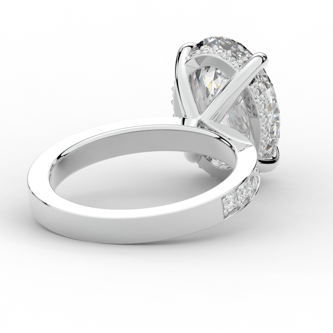 4.30CT.TW OVAL LAB DIAMOND BAND ENGAGEMENT RING - Nazarelle