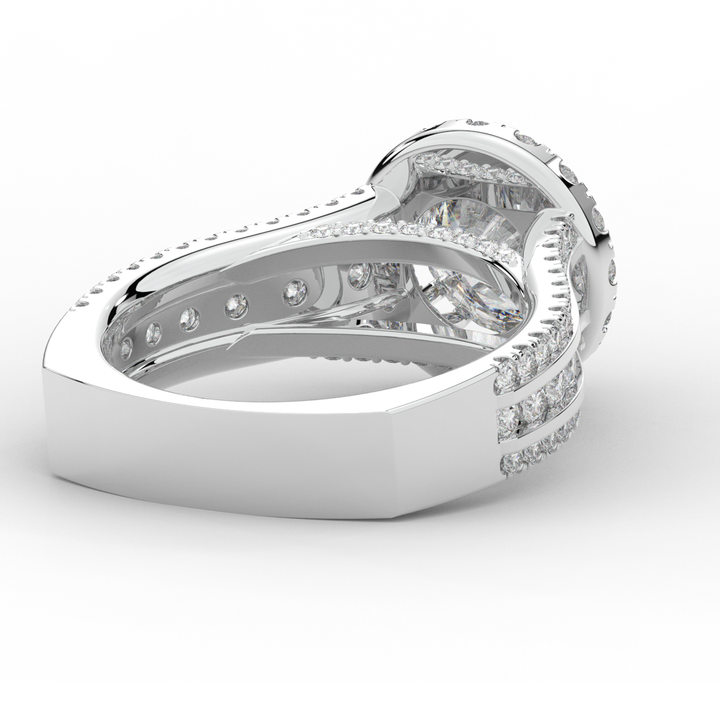 2.90CT.TW ROUND LAB DIAMOND HALO ENGAGEMENT RING - Nazarelle