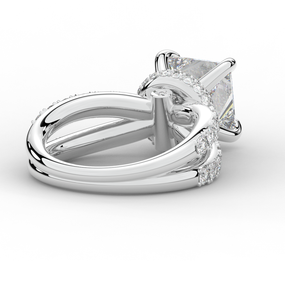 5.25CT.TW PRINCESS LAB DIAMOND ENGAGEMENT RING - Nazarelle