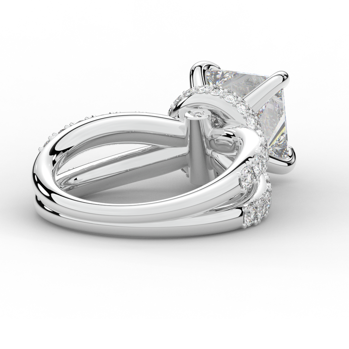 5.25CT.TW PRINCESS LAB DIAMOND ENGAGEMENT RING - Nazarelle