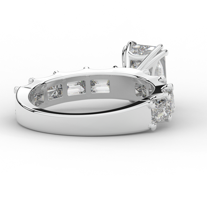 3.75CT.TW EMERALD CUT LAB DIAMOND SOLITAIRE ENGAGEMENT RING - Nazarelle