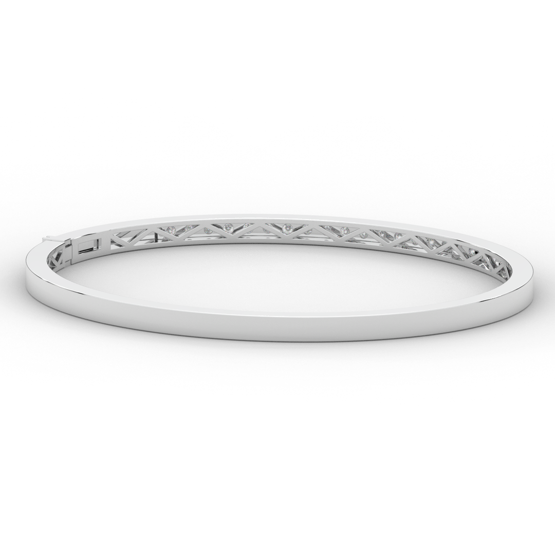 0.90CT.TW ROUND LAB DIAMOND BANGLE - Nazarelle