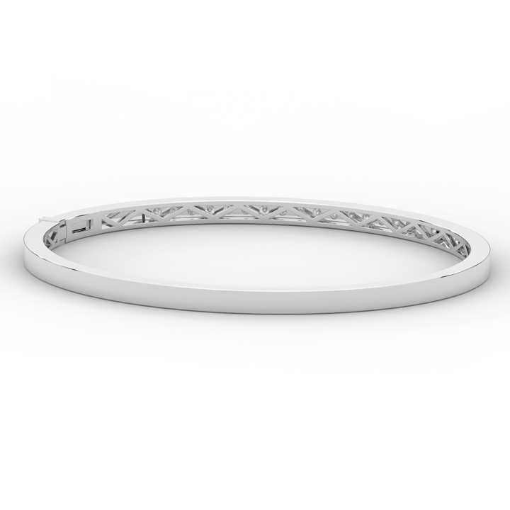 0.90CT.TW ROUND LAB DIAMOND BANGLE - Nazarelle