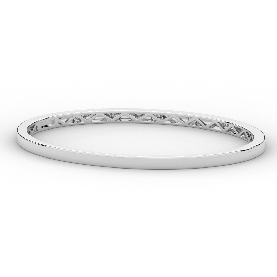 0.15CT.TW ROUND LAB BEZEL SET DIAMOND BANGLE - Nazarelle