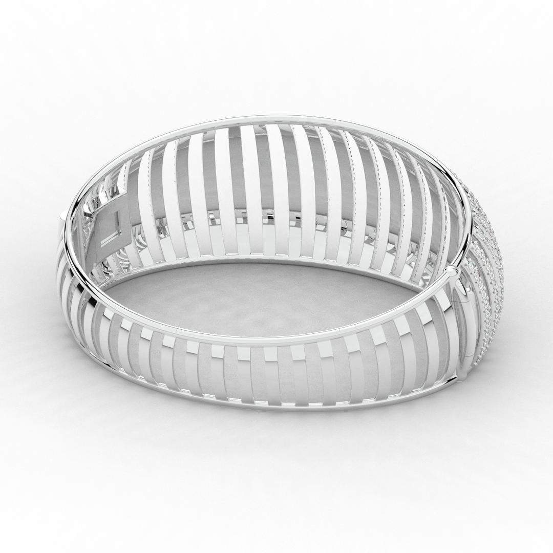 4.00CT.TW ROUND LAB DIAMOND BANGLE - Nazarelle