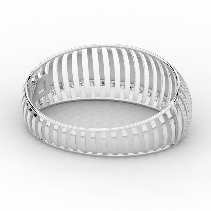 4.00CT.TW ROUND LAB DIAMOND BANGLE - Nazarelle