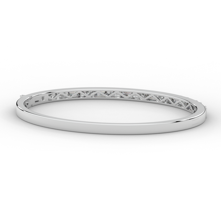 2.75CT.TW ROUND AND EMERALD CUT LAB DIAMOND SHARED PRONG BANGLE - Nazarelle