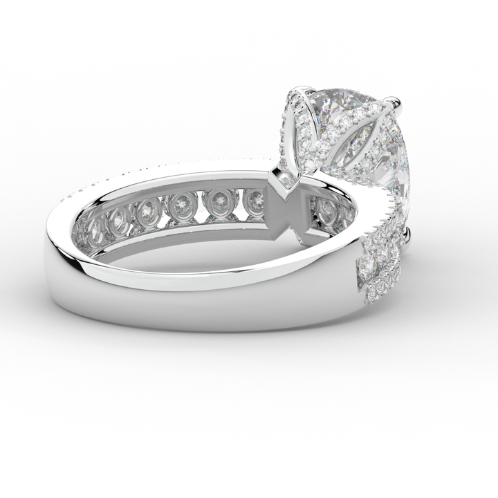 3.95CT.TW CUSHION LAB DIAMOND SOLITAIRE ENGAGEMENT RING - Nazarelle
