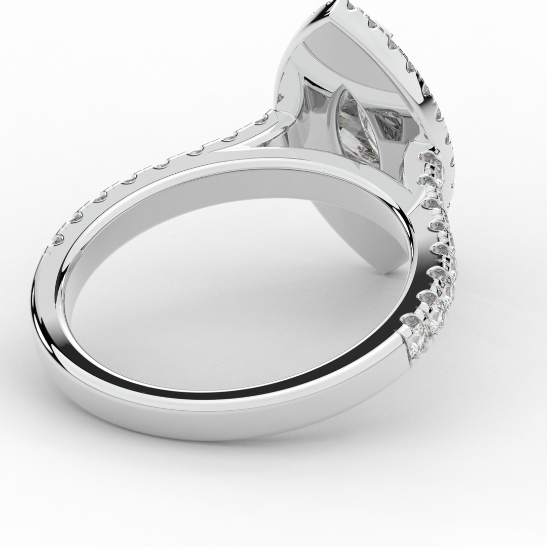 1.00CT.TW MARQUISE LAB DIAMOND HALO ENGAGEMENT RING - Nazarelle