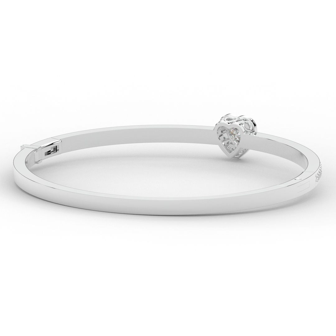 1.65CT.TW HEART AND ROUND LAB DIAMOND  BANGLE - Nazarelle
