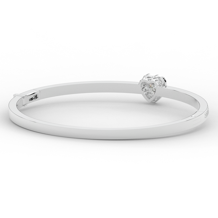 1.65CT.TW HEART AND ROUND LAB DIAMOND  BANGLE - Nazarelle