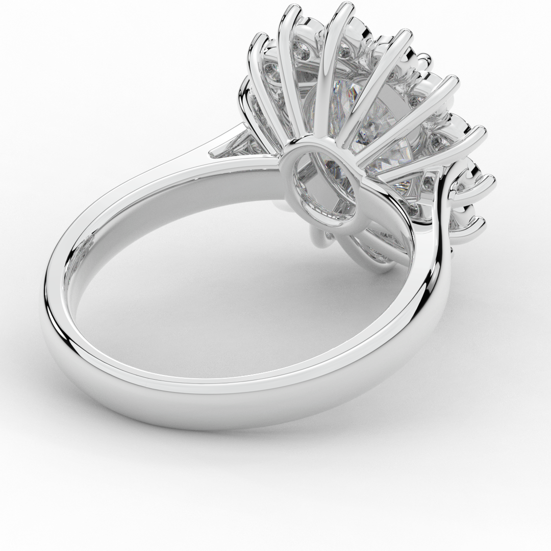 2.65CT.TW OVAL LAB DIAMOND HALO ENGAGEMENT RING - Nazarelle