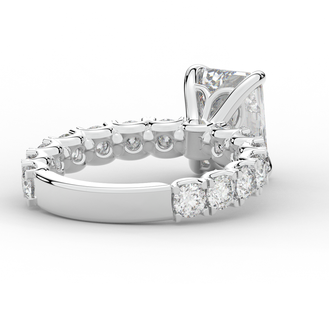 4.35CT.TW EMERALD CUT LAB DIAMOND ENGAGEMENT RING - Nazarelle