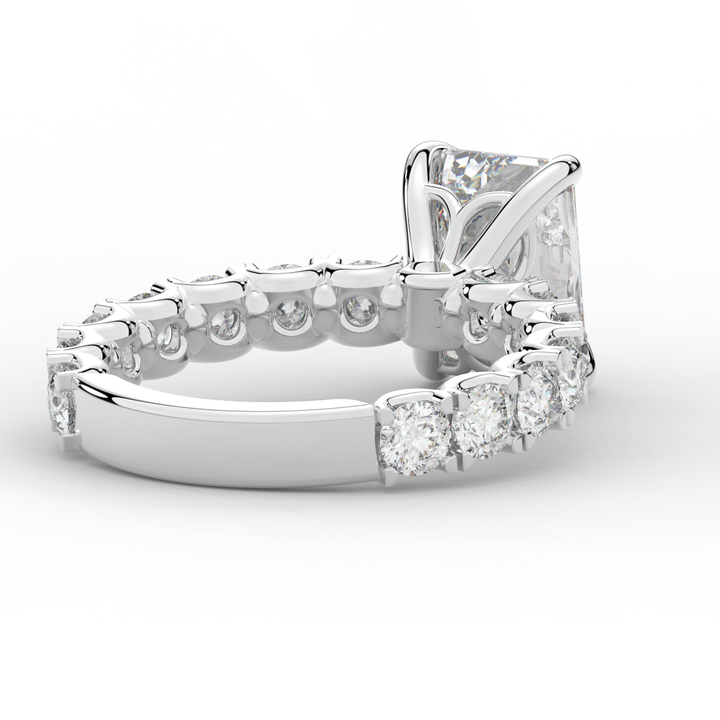 4.35CT.TW EMERALD CUT LAB DIAMOND ENGAGEMENT RING - Nazarelle