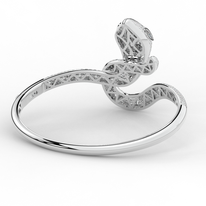 4.90CT.TW ROUND AND PEAR LAB DIAMOND SNAKE BANGLE - Nazarelle