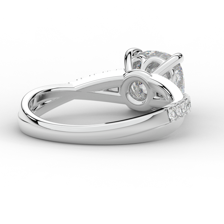 2.20CT.TW CUSHION LAB DIAMOND TWISTBAND ENGAGEMENT RING - Nazarelle