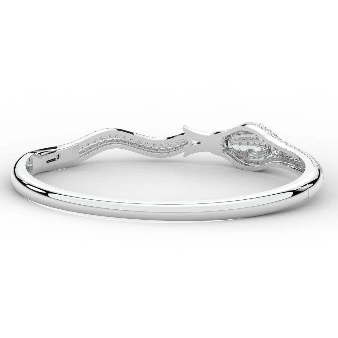 2.00CT.TW ROUND AND PEAR LAB DIAMOND SNAKE BANGLE - Nazarelle