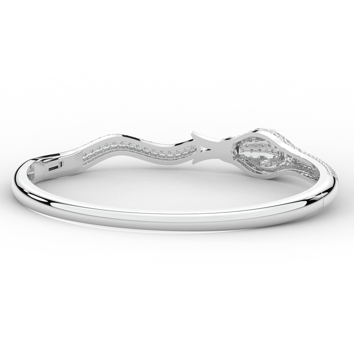 2.00CT.TW ROUND AND PEAR LAB DIAMOND SNAKE BANGLE - Nazarelle