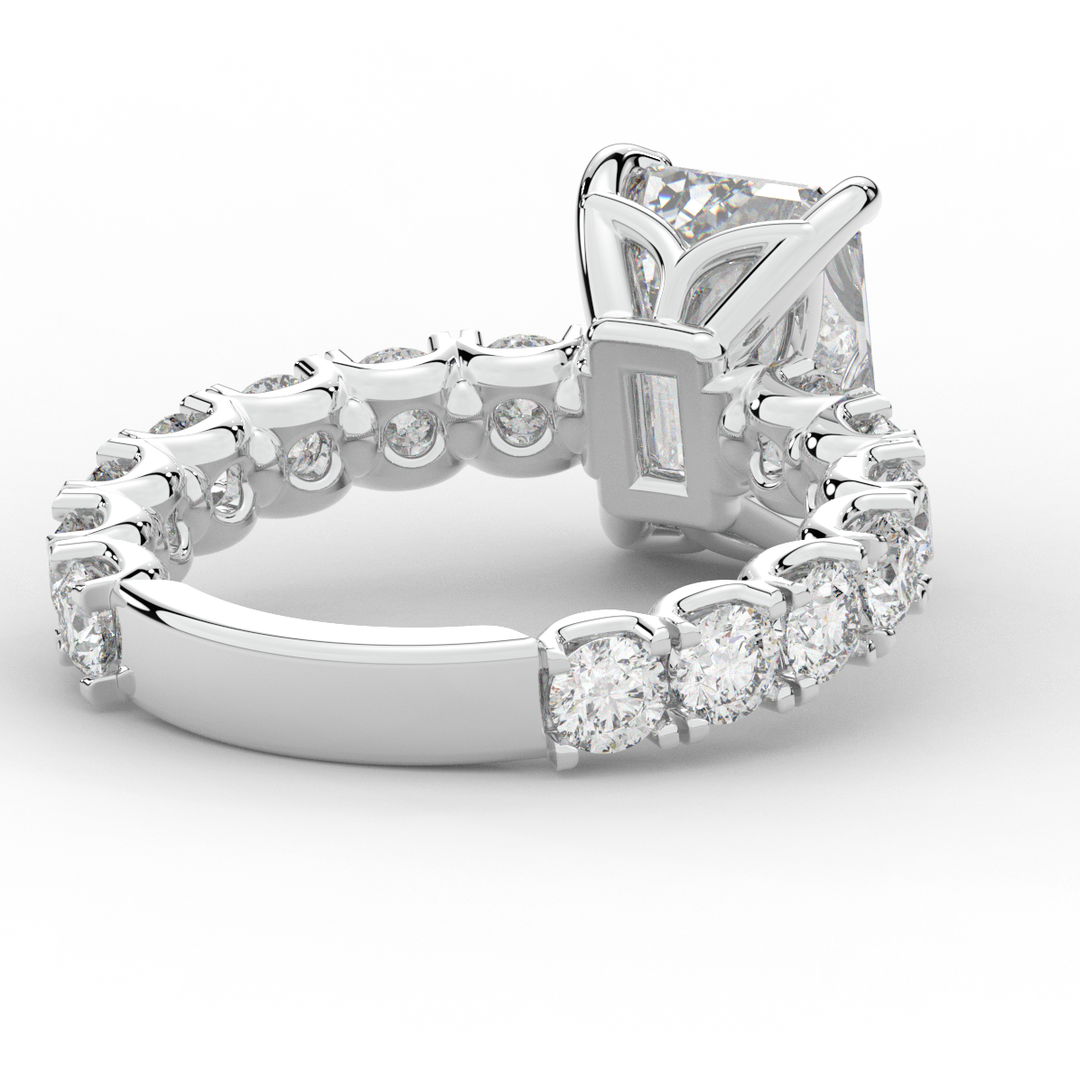 4.35CT.TW EMERALD CUT LAB DIAMOND ENGAGEMENT RING - Nazarelle